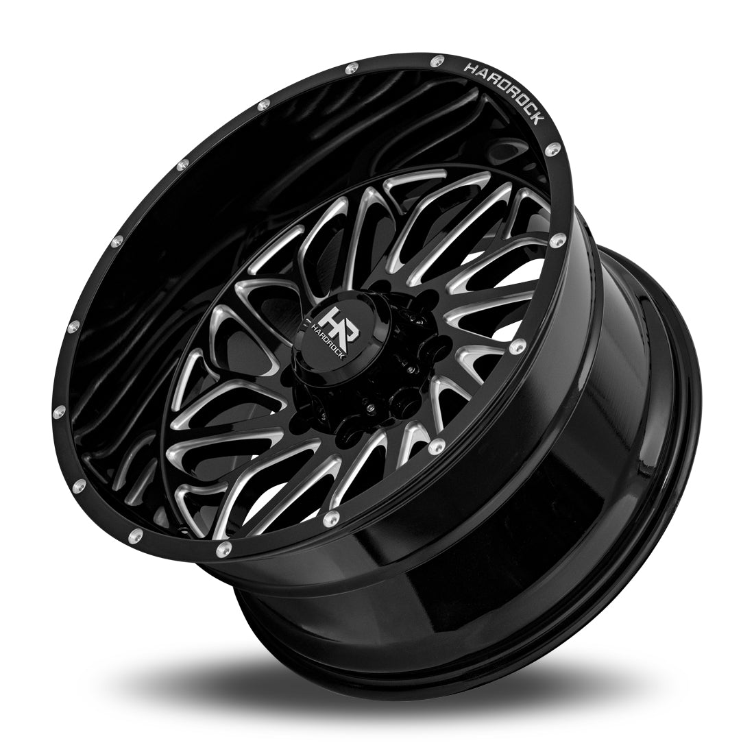 22x12 Hardrock H508 BlackTop Blk Milled Wheel 6x5.5 Bolt Pattern -51mm Offset