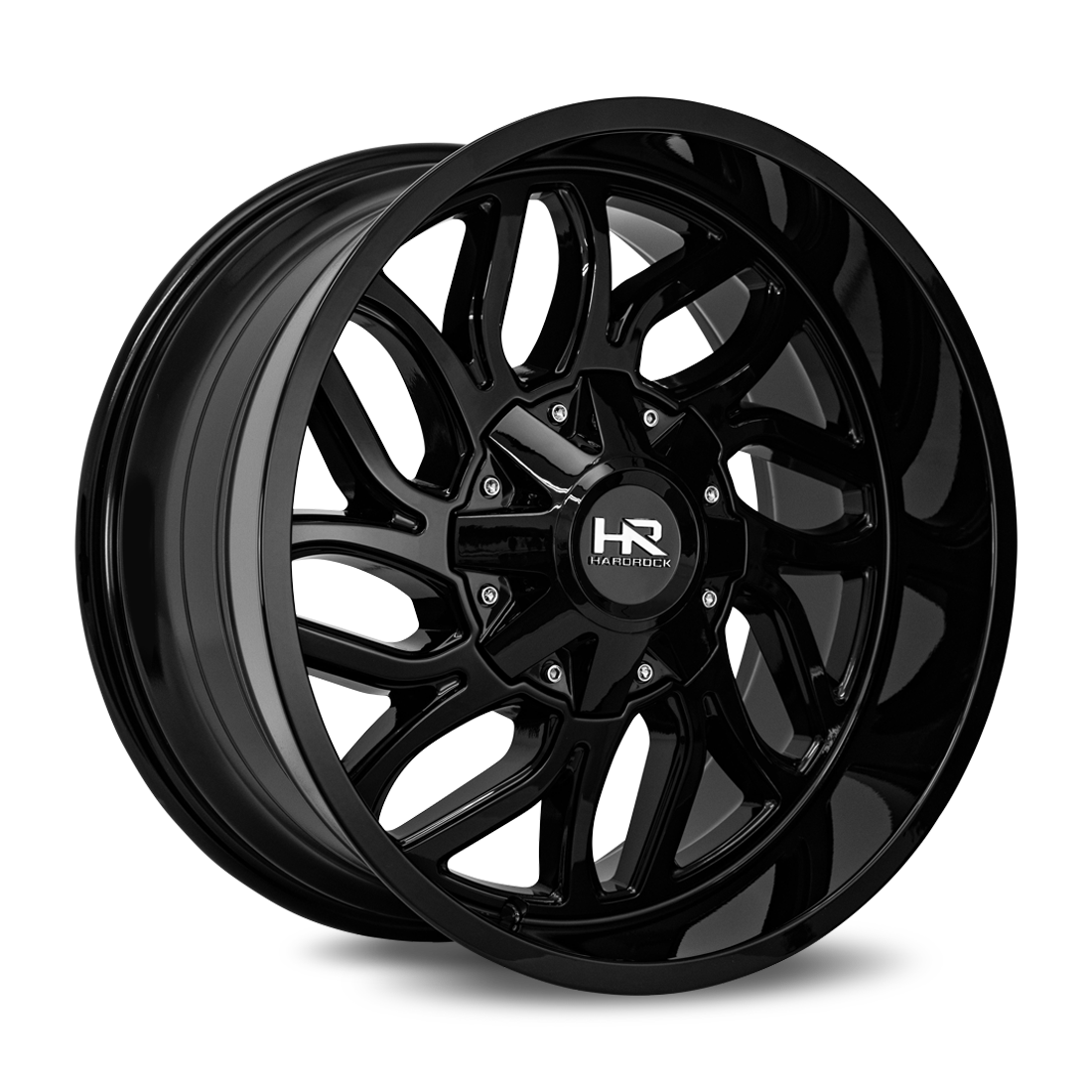 20x10 Hardrock H707 Destroyer Gloss Black Wheel 6x5.5 Bolt Pattern -19mm Offset