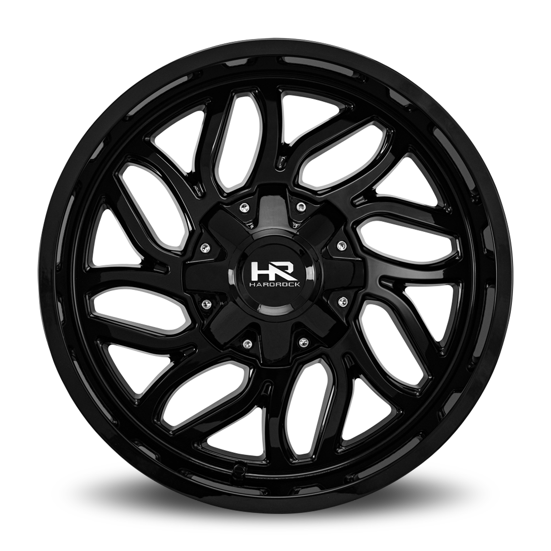 20x10 Hardrock H707 Destroyer Gloss Black Wheel 6x5.5 Bolt Pattern -19mm Offset