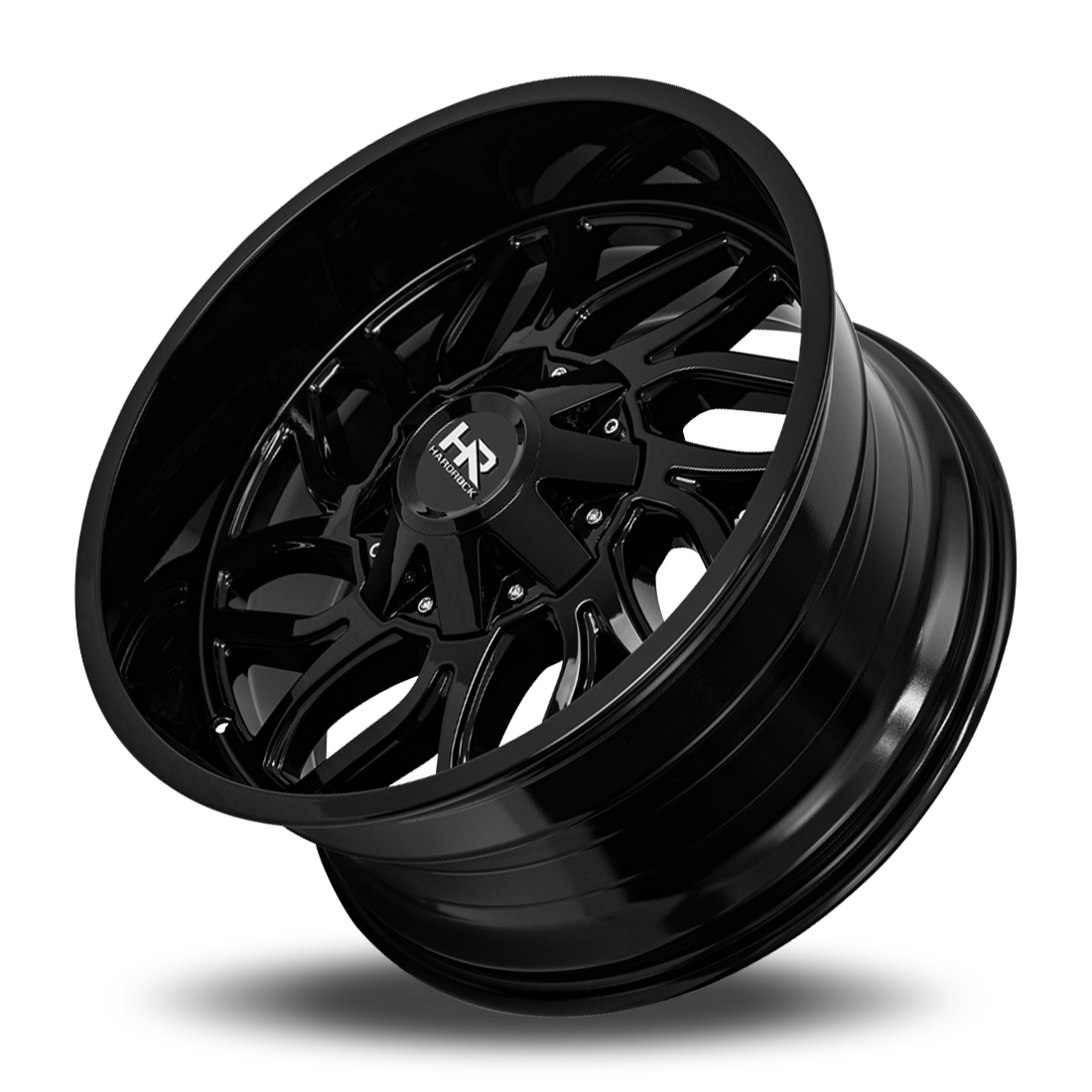 20x10 Hardrock H707 Destroyer Gloss Black Wheel 6x5.5 Bolt Pattern -19mm Offset