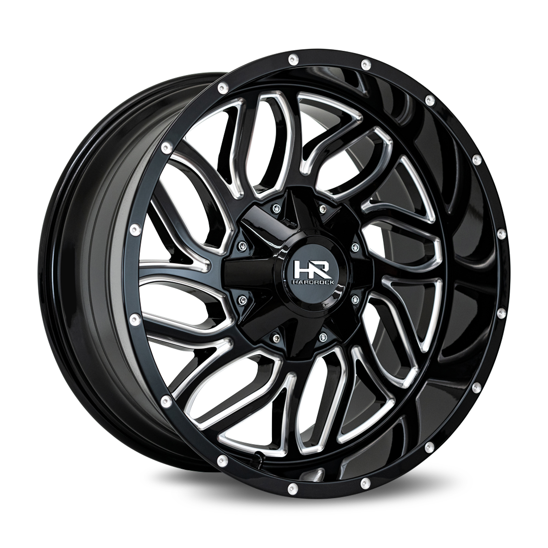 20x9 Hardrock H707 Destroyer Blk Milled Wheel 6x5.5 Bolt Pattern 0mm Offset