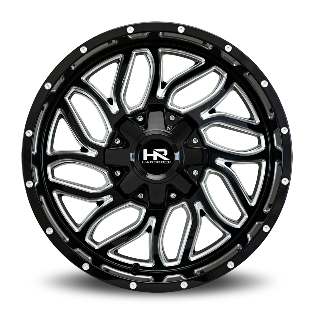 20x12 Hardrock H707 Destroyer Blk Milled Wheel 6x5.5 Bolt Pattern -51mm Offset