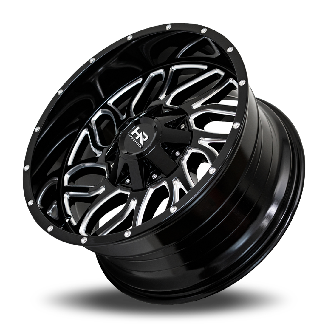 20x9 Hardrock H707 Destroyer Blk Milled Wheel 6x5.5 Bolt Pattern 0mm Offset