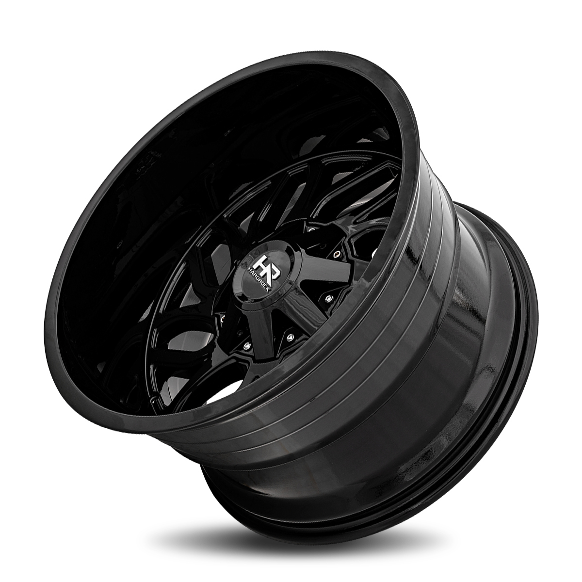 20x12 Hardrock H707 Destroyer Gloss Black Wheel 6x5.5 Bolt Pattern -51mm Offset