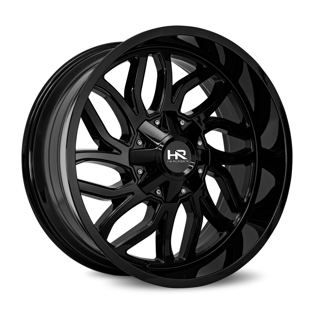 22x10 Hardrock H707 Destroyer Gloss Black Wheel 6x5.5 Bolt Pattern -25mm Offset