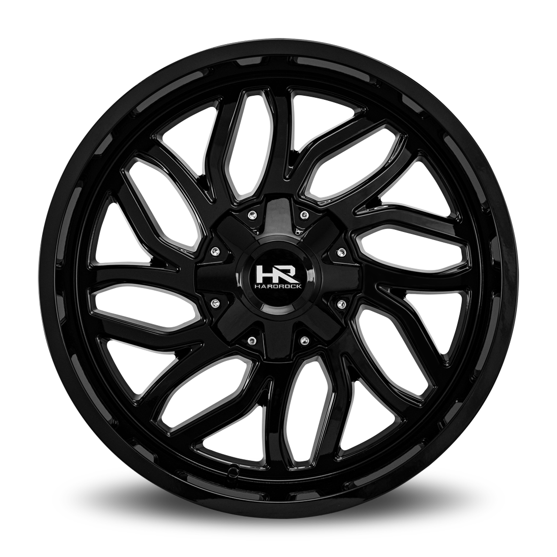 22x10 Hardrock H707 Destroyer Gloss Black Wheel 6x5.5 Bolt Pattern -25mm Offset