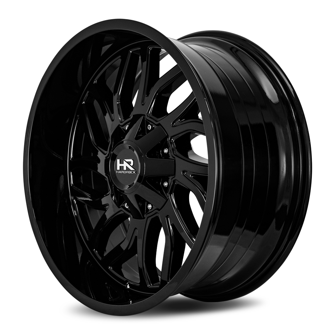 22x10 Hardrock H707 Destroyer Gloss Black Wheel 6x5.5 Bolt Pattern -25mm Offset