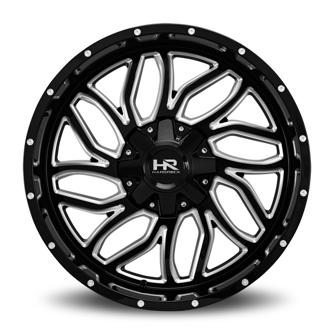 22x10 Hardrock H707 Destroyer Blk Milled Wheel 6x5.5 Bolt Pattern -25mm Offset