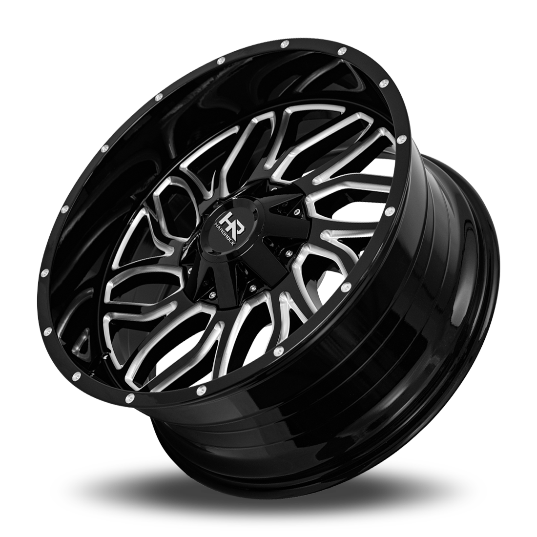 22x10 Hardrock H707 Destroyer Blk Milled Wheel 6x5.5 Bolt Pattern -25mm Offset