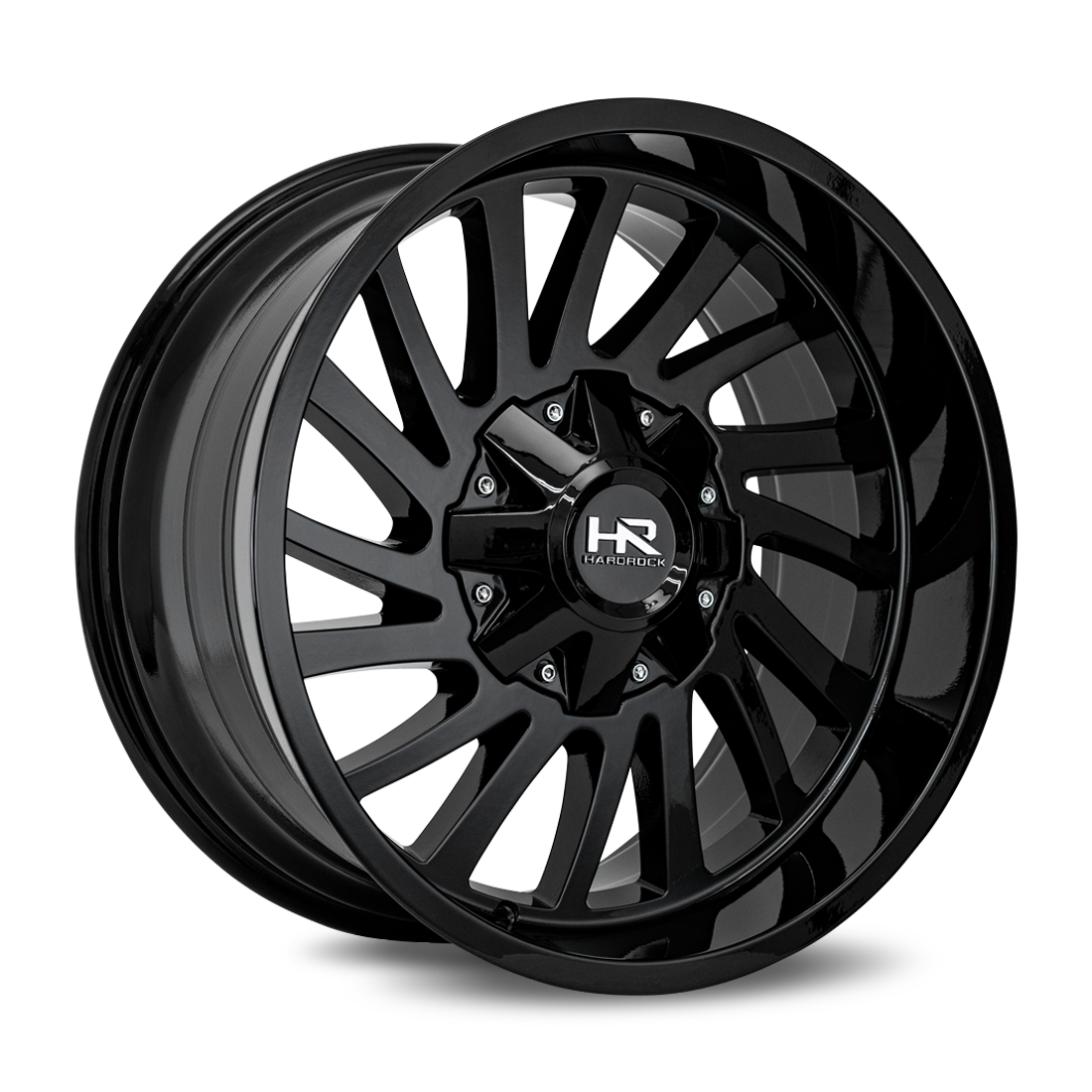 20x10 Hardrock H708 Overdrive Gloss Black Wheel 6x5.5 Bolt Pattern -19mm Offset