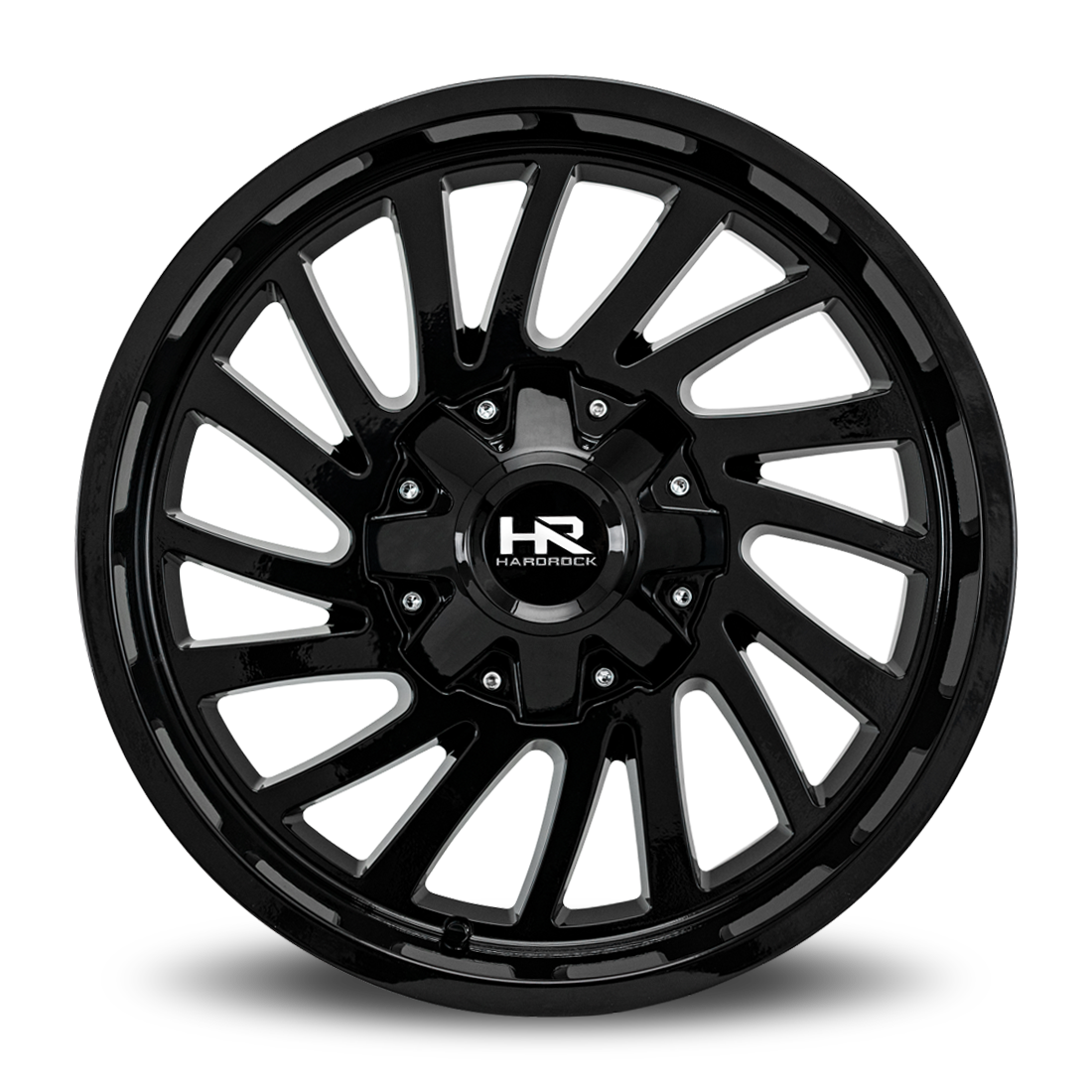 20x9 Hardrock H708 Overdrive Gloss Black Wheel 6x5.5 Bolt Pattern 0mm Offset