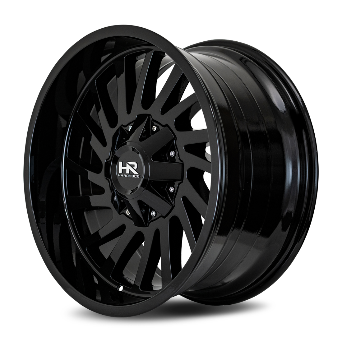 20x9 Hardrock H708 Overdrive Gloss Black Wheel 6x5.5 Bolt Pattern 0mm Offset