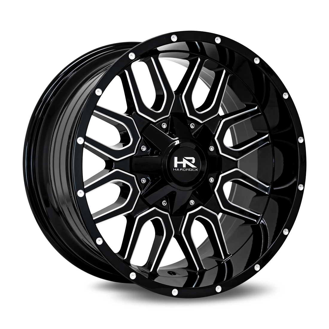 20x9 Hardrock H709 Commander Blk Milled Wheel 6x5.5 Bolt Pattern 0mm Offset