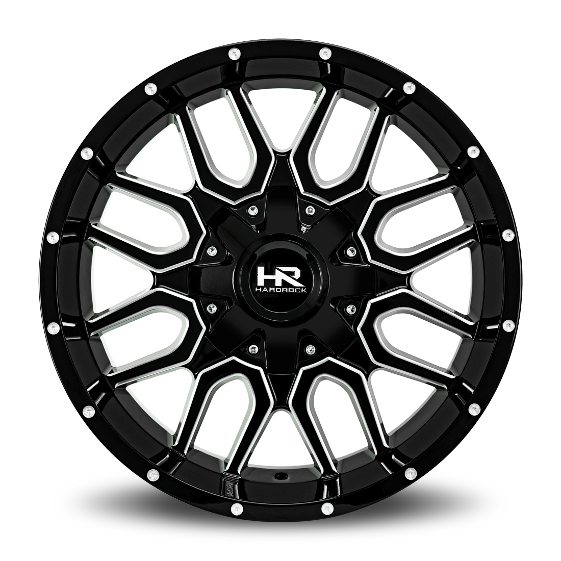 20x9 Hardrock H709 Commander Blk Milled Wheel 6x5.5 Bolt Pattern 0mm Offset