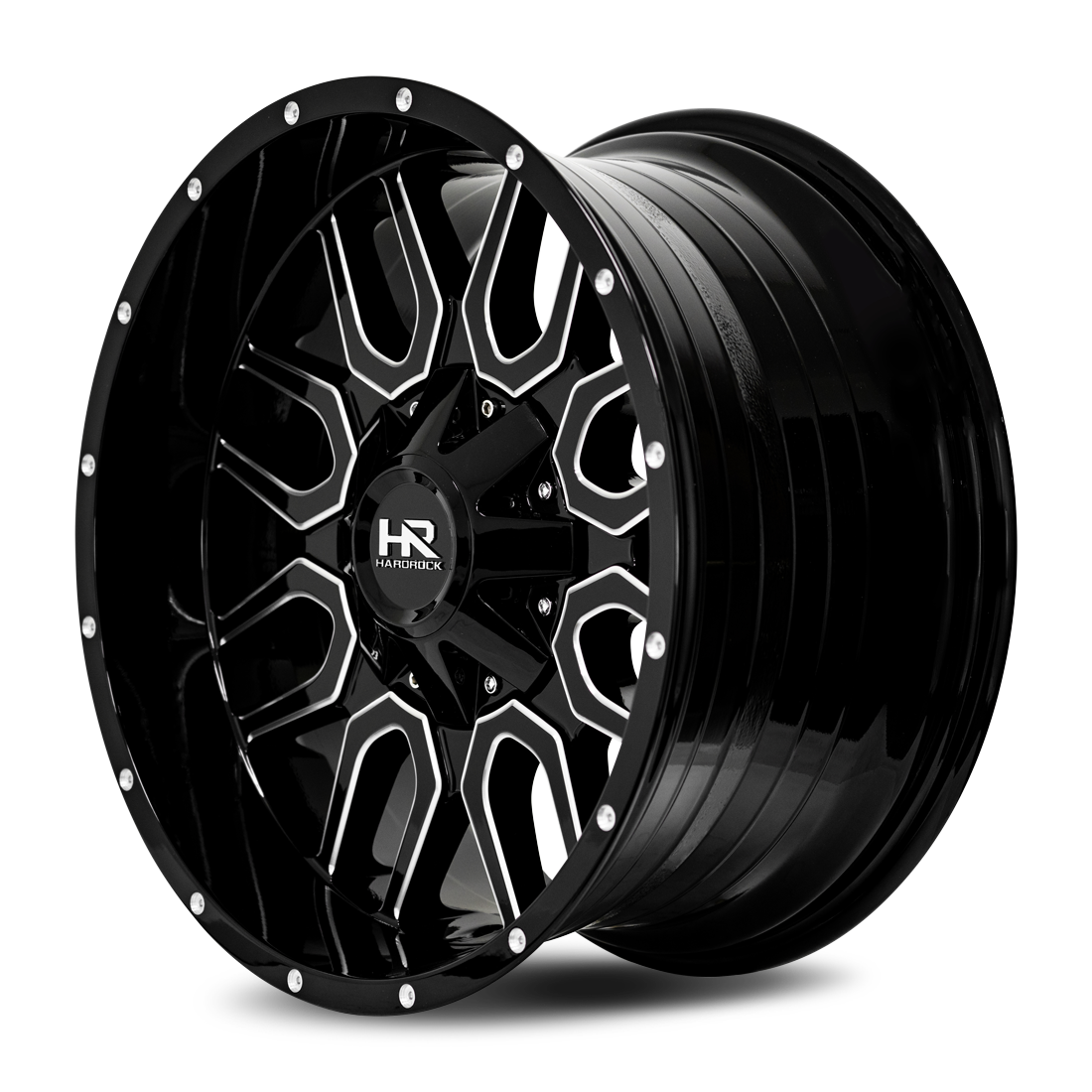 20x9 Hardrock H709 Commander Blk Milled Wheel 6x5.5 Bolt Pattern 0mm Offset