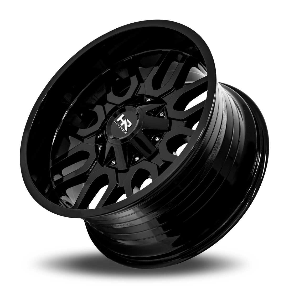 20x10 Hardrock H709 Commander Gloss Black Wheel 6x5.5 Bolt Pattern -19mm Offset
