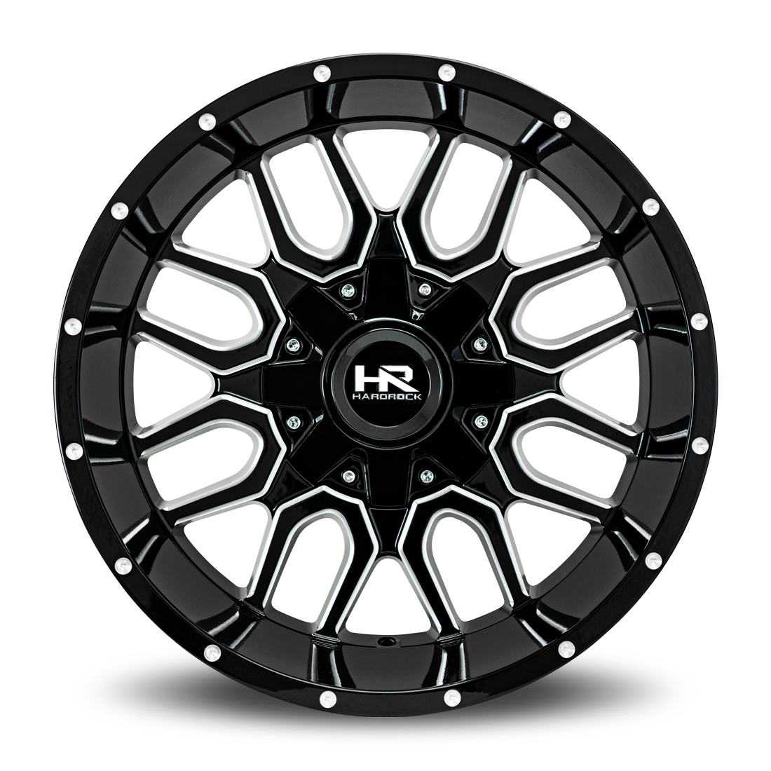 20x12 Hardrock H709 Commander Blk Milled Wheel 6x5.5 Bolt Pattern -51mm Offset