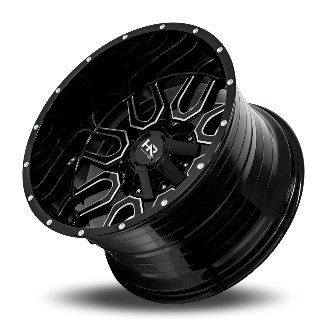 20x12 Hardrock H709 Commander Blk Milled Wheel 6x5.5 Bolt Pattern -51mm Offset