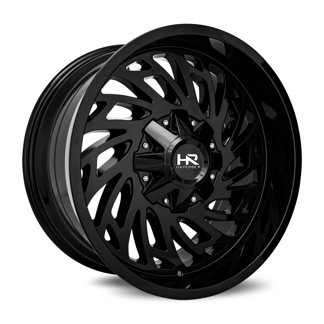 20x10 Hardrock H710 Attack Gloss Black Wheel 6x5.5 Bolt Pattern -19mm Offset