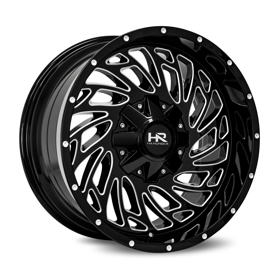 20x10 Hardrock H710 Attack Blk Milled Wheel 6x5.5 Bolt Pattern -19mm Offset