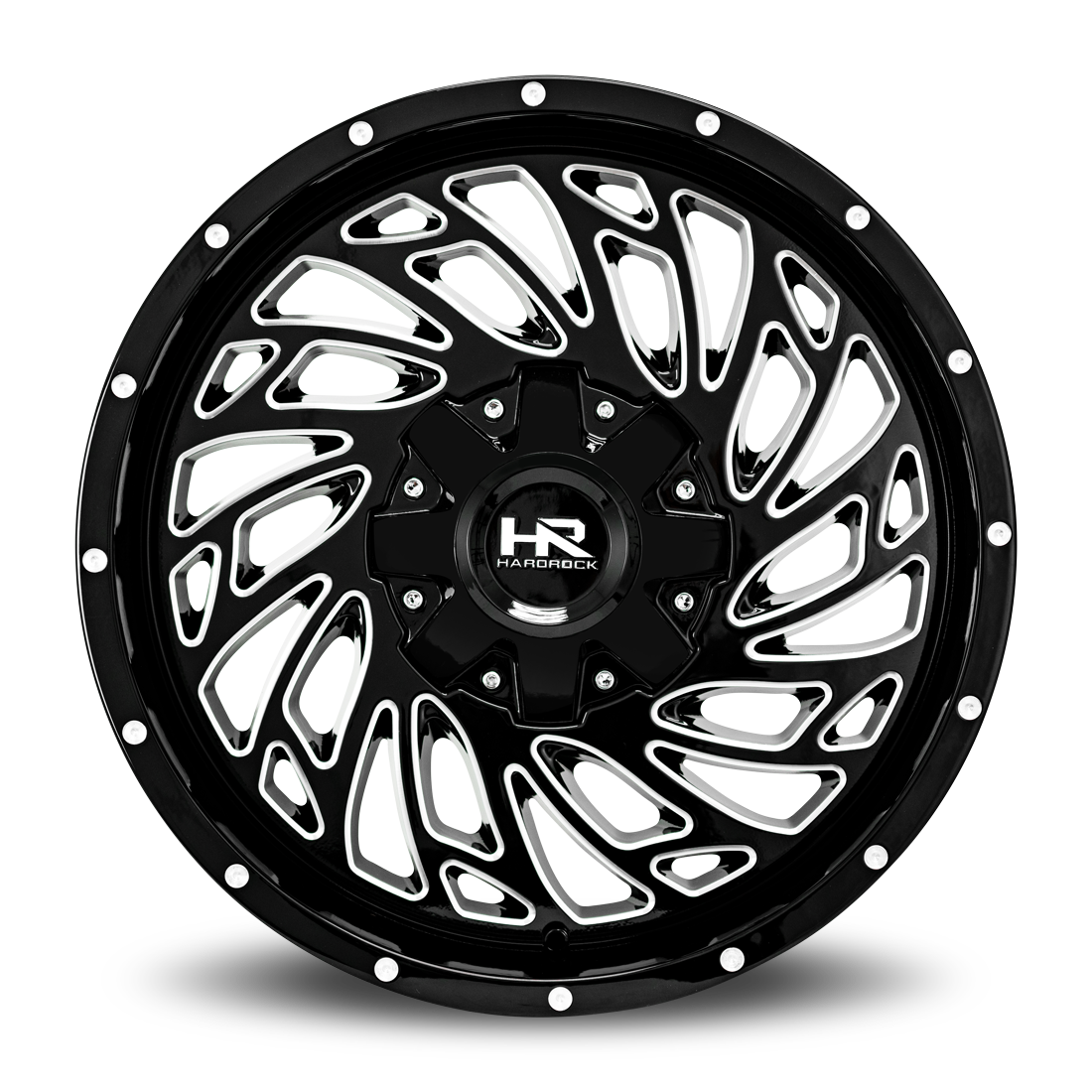 20x10 Hardrock H710 Attack Blk Milled Wheel 6x5.5 Bolt Pattern -19mm Offset