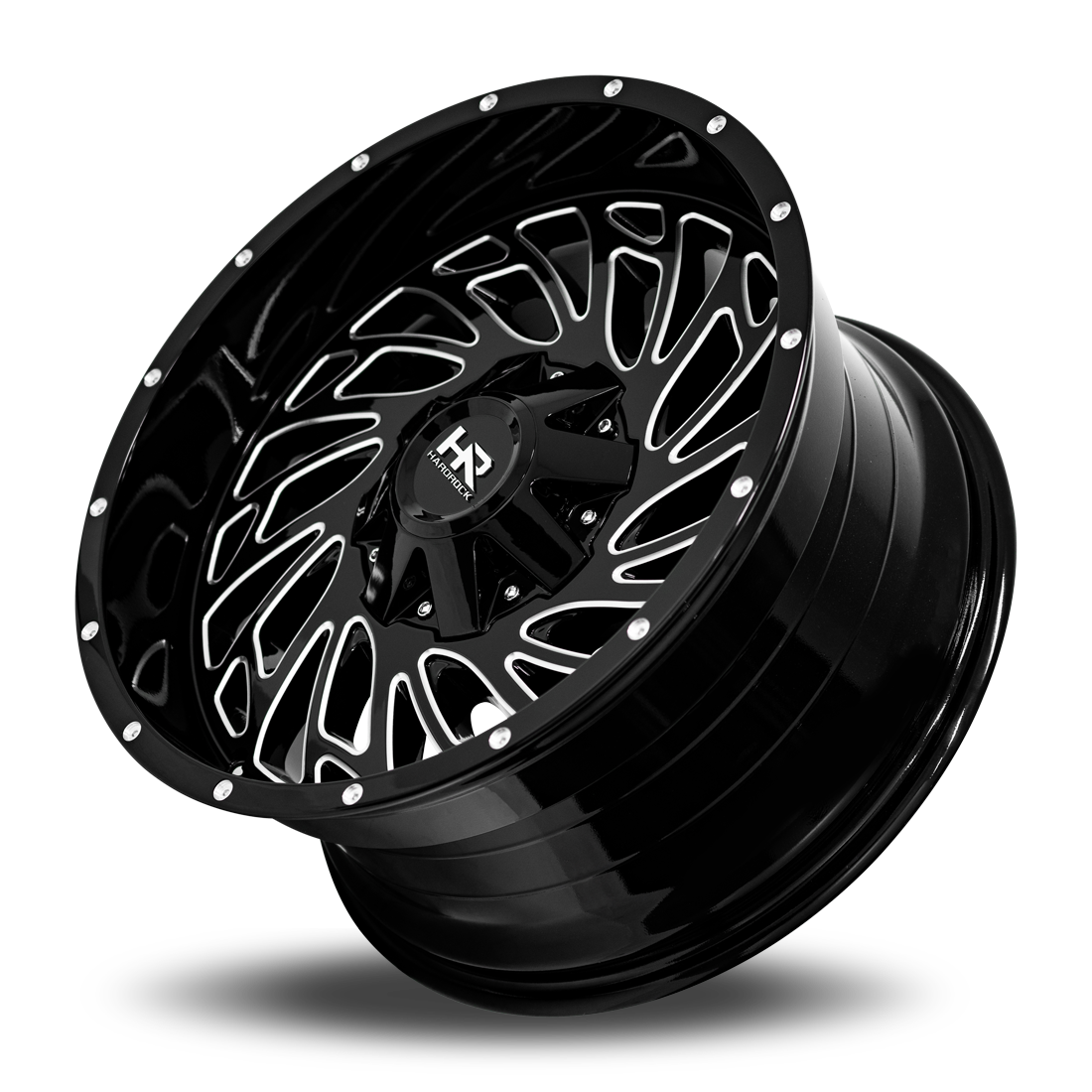 20x10 Hardrock H710 Attack Blk Milled Wheel 6x5.5 Bolt Pattern -19mm Offset