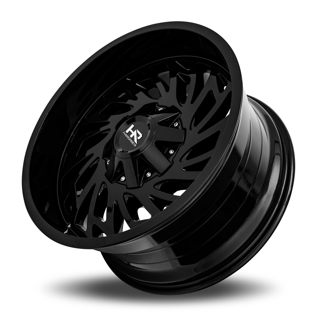 20x10 Hardrock H710 Attack Gloss Black Wheel 6x5.5 Bolt Pattern -19mm Offset