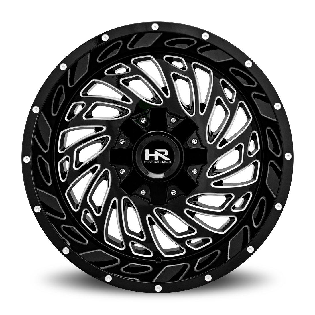 20x12 Hardrock H710 Attack Blk Milled Wheel 6x5.5 Bolt Pattern -51mm Offset