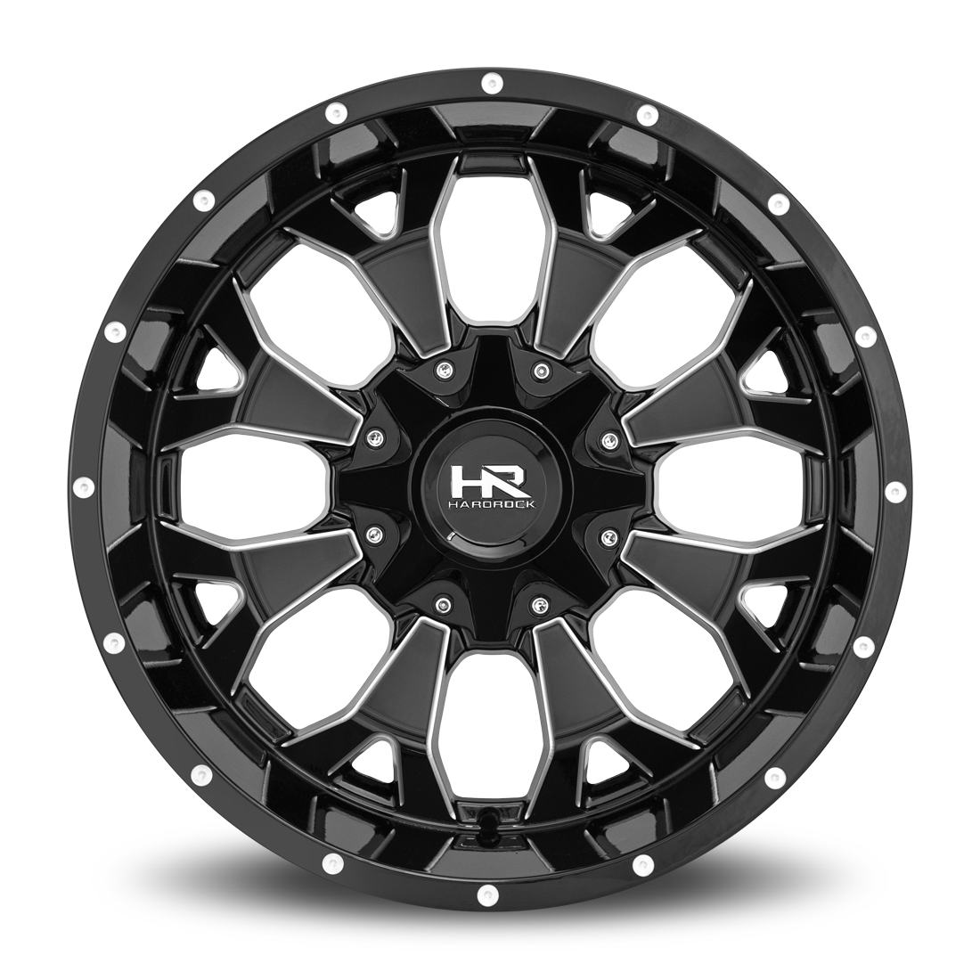 20x12 Hardrock H711 Devastator Blk Milled Wheel 6x5.5 Bolt Pattern -51mm Offset