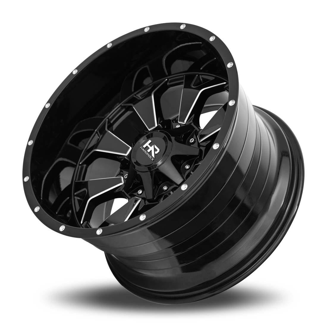 20x12 Hardrock H711 Devastator Blk Milled Wheel 6x5.5 Bolt Pattern -51mm Offset