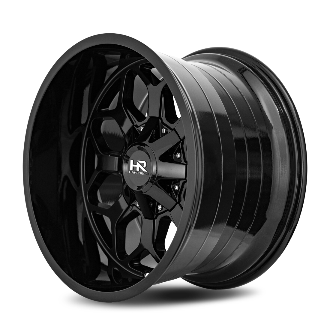 20x9 Hardrock H712 Indestructible Gloss Blk Wheel 6x5.5 Bolt Pattern 0mm Offset