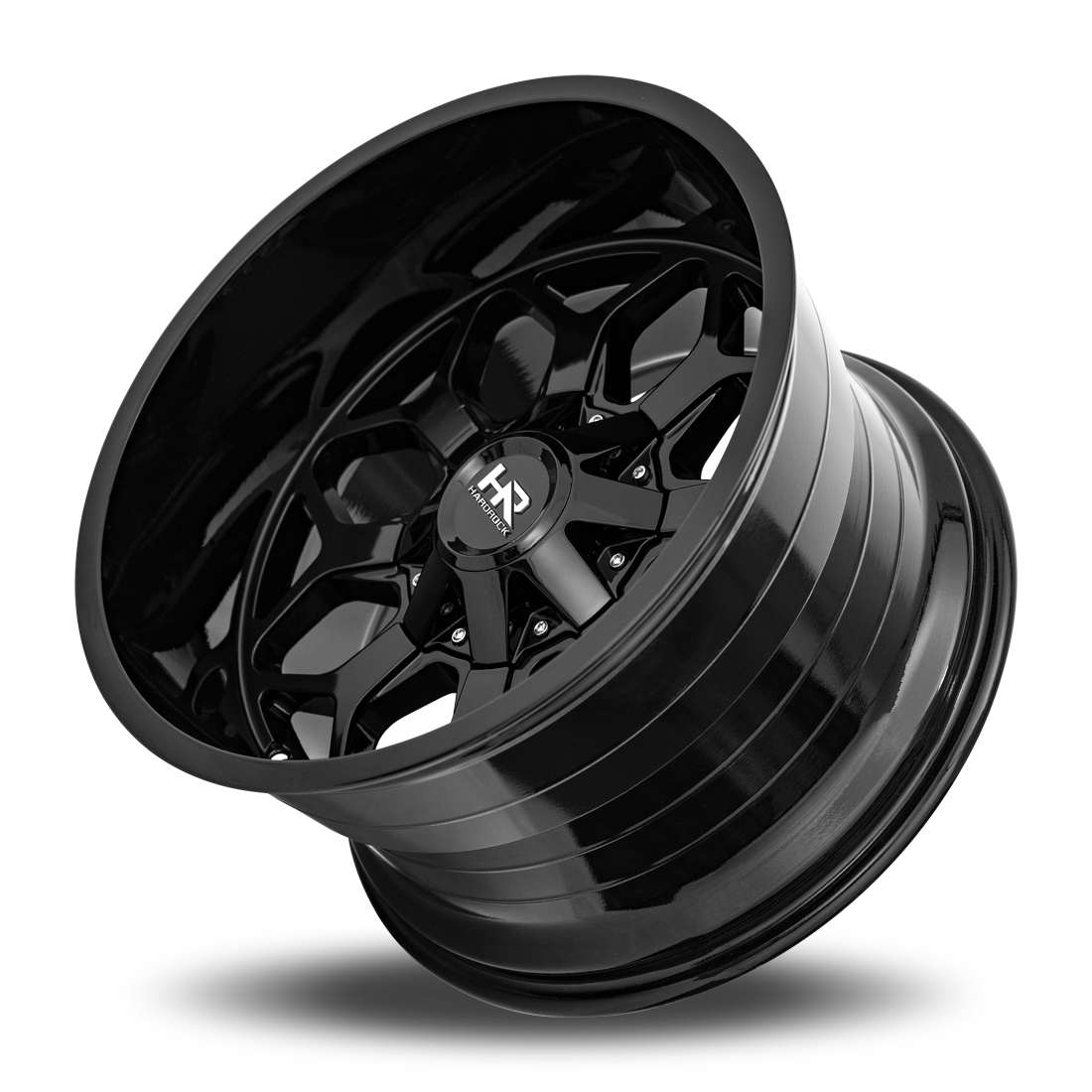 20x9 Hardrock H712 Indestructible Gloss Blk Wheel 6x5.5 Bolt Pattern 0mm Offset