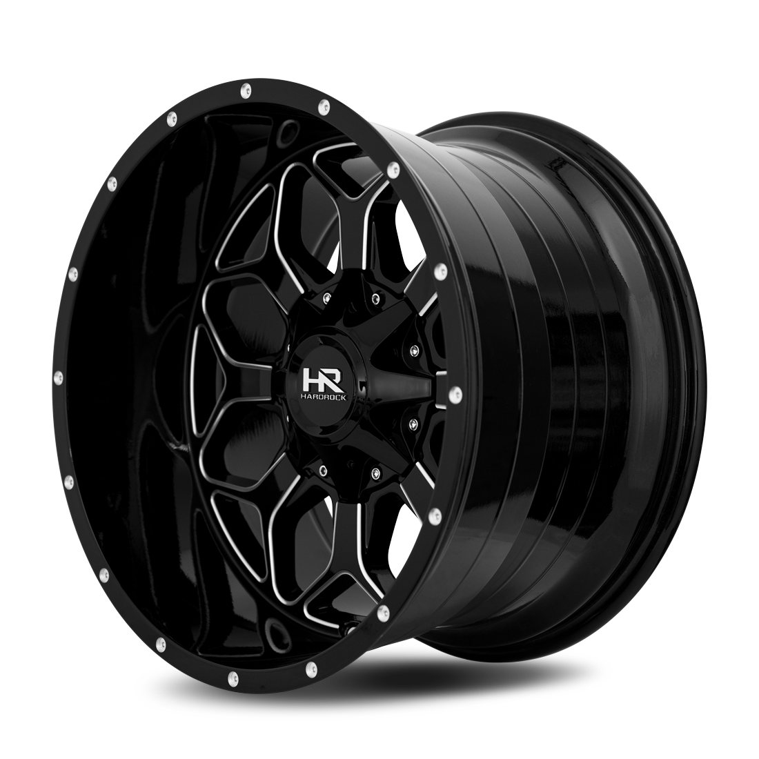 20x12 Hardrock H712 Indestructible Bl Mill Wheel 6x5.5 Bolt Pattern -51mm Offset