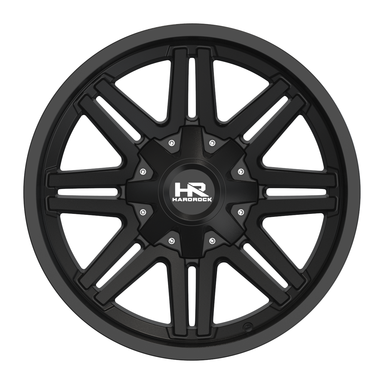 20x10 Hardrock H715 Warrior Gloss Black Wheel 6x5.5 Bolt Pattern -19mm Offset