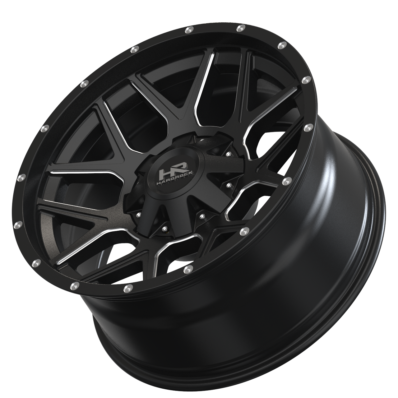20x9 Hardrock H716 Rugged Blk Milled Wheel 6x5.5 Bolt Pattern 20mm Offset