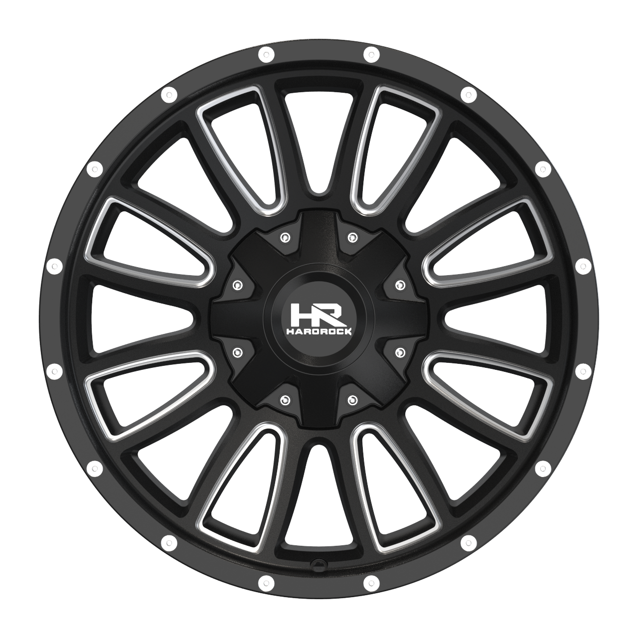 20x12 Hardrock H717 Tactical Blk Milled Wheel 6x5.5 Bolt Pattern -51mm Offset