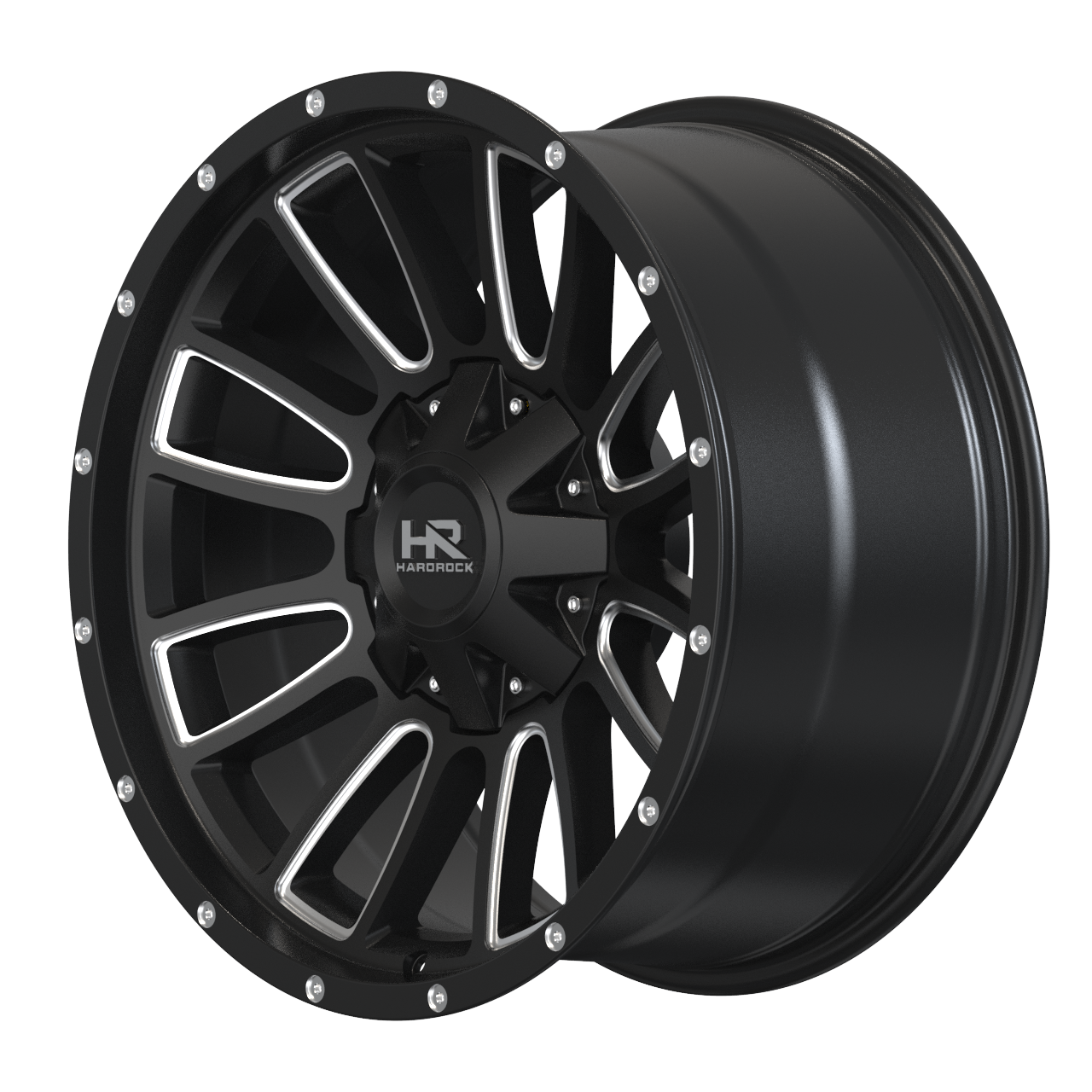 20x9 Hardrock H717 Tactical Blk Milled Wheel 6x5.5 Bolt Pattern 20mm Offset