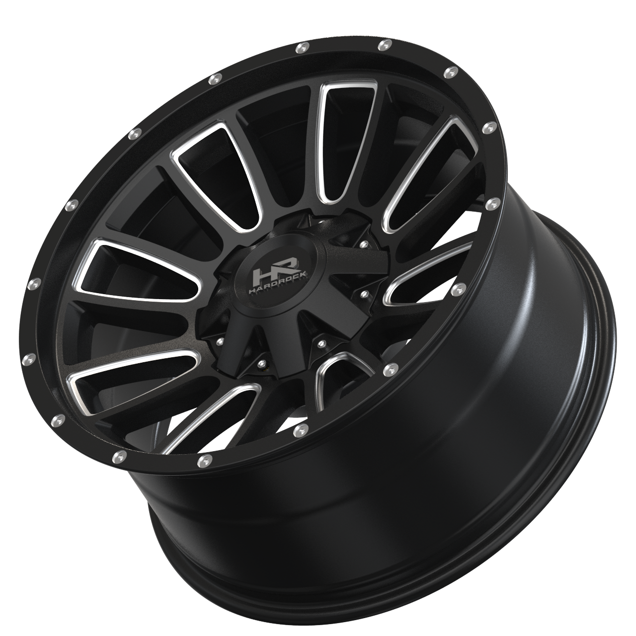20x10 Hardrock H717 Tactical Blk Milled Wheel 6x5.5 Bolt Pattern -19mm Offset