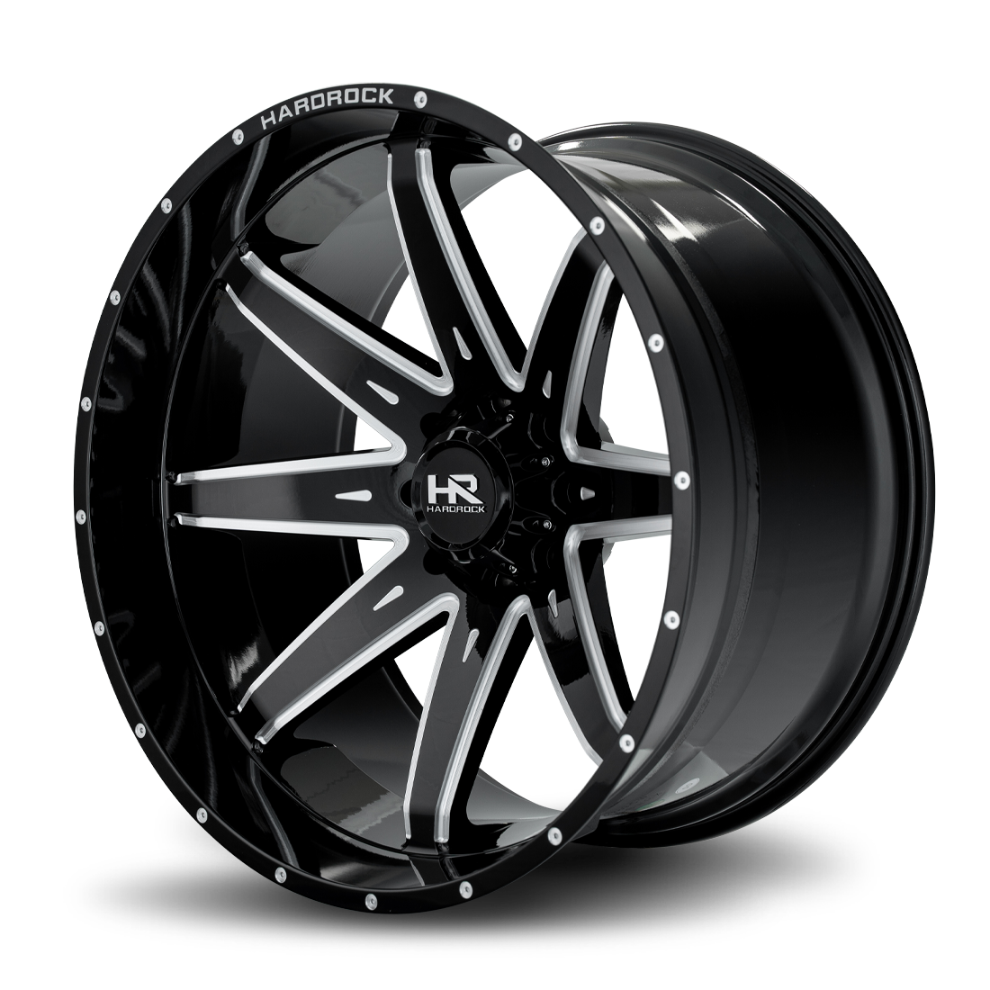 26x14 Hardrock H502 Painkiller Blk Milled Wheel 6x5.5 Bolt Pattern -76mm Offset
