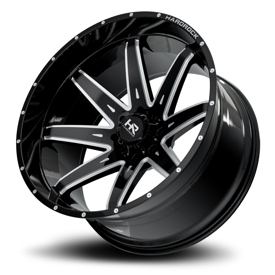 26x14 Hardrock H502 Painkiller Blk Milled Wheel 6x5.5 Bolt Pattern -76mm Offset