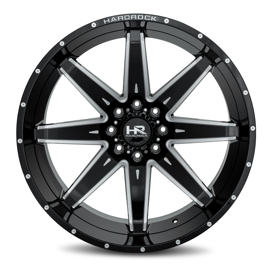 26x14 Hardrock H502 Painkiller Blk Milled Wheel 6x5.5 Bolt Pattern -76mm Offset