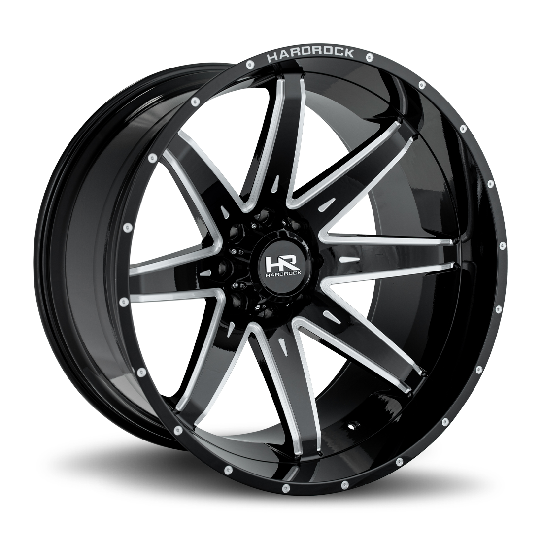 26x14 Hardrock H502 Painkiller Blk Milled Wheel 6x5.5 Bolt Pattern -76mm Offset