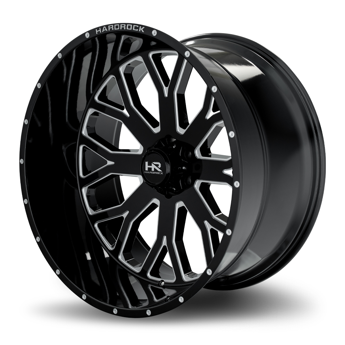 26x14 Hardrock H504 Slammer Blk Milled Wheel 6x5.5 Bolt Pattern -76mm Offset