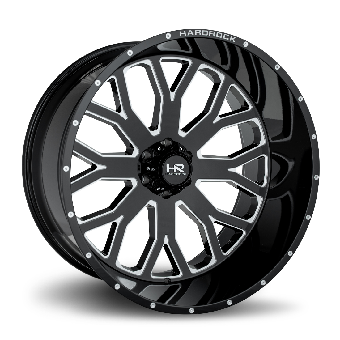 26x14 Hardrock H504 Slammer Blk Milled Wheel 6x5.5 Bolt Pattern -76mm Offset