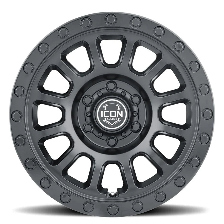 18x9 Icon Alloys Hulse Double Black Wheel 6x5.5 Bolt Pattern 0mm Offset