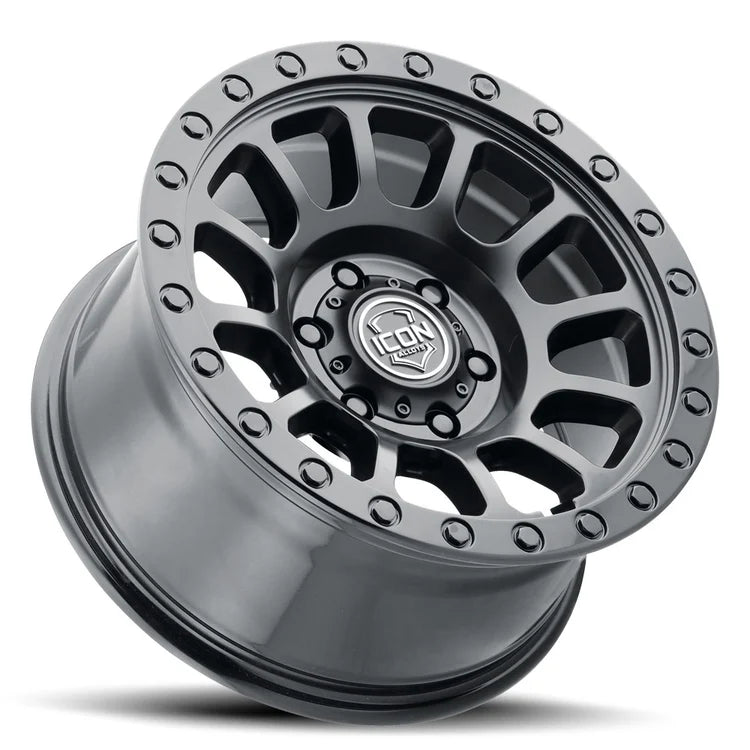 18x9 Icon Alloys Hulse Double Black Wheel 6x5.5 Bolt Pattern 0mm Offset