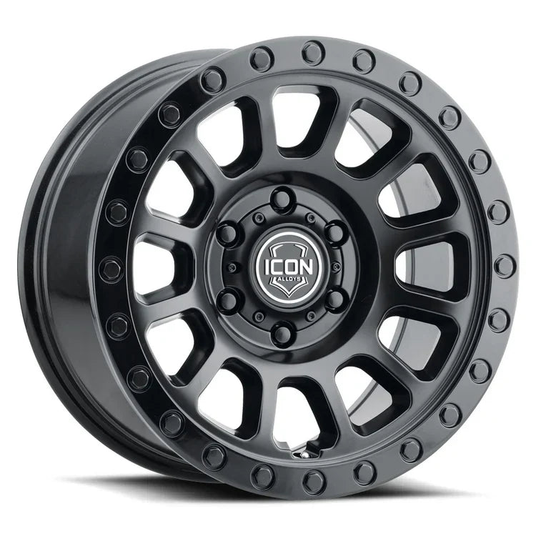 18x9 Icon Alloys Hulse Double Black Wheel 6x5.5 Bolt Pattern 0mm Offset
