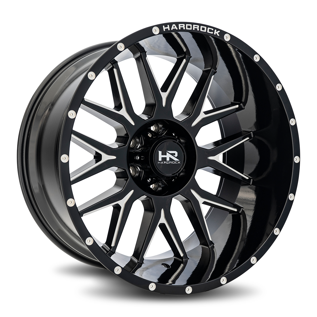 22x12 Hardrock H500 Affliction Blk Milled Wheel 6x5.5 Bolt Pattern -44mm Offset