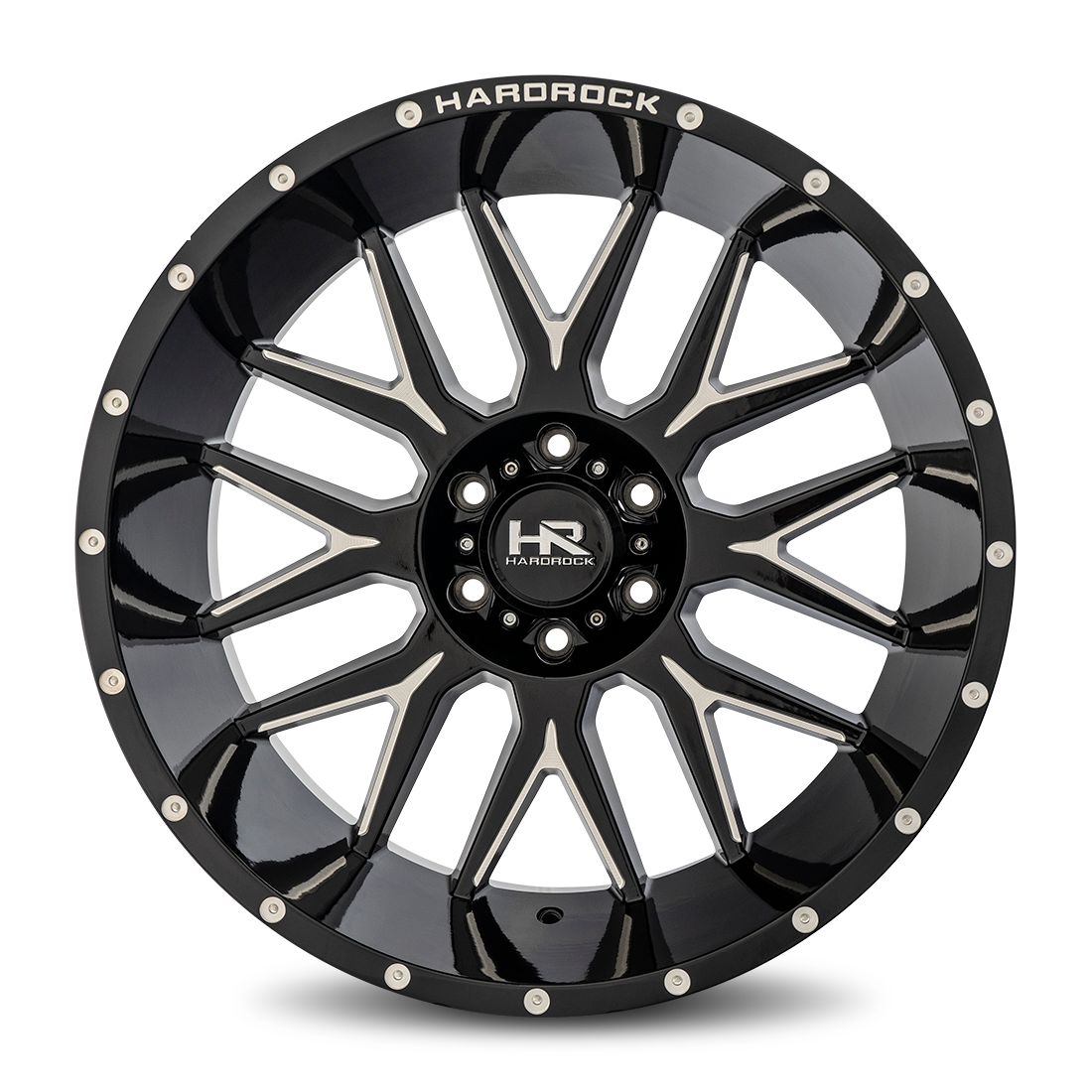 22x12 Hardrock H500 Affliction Blk Milled Wheel 6x5.5 Bolt Pattern -44mm Offset