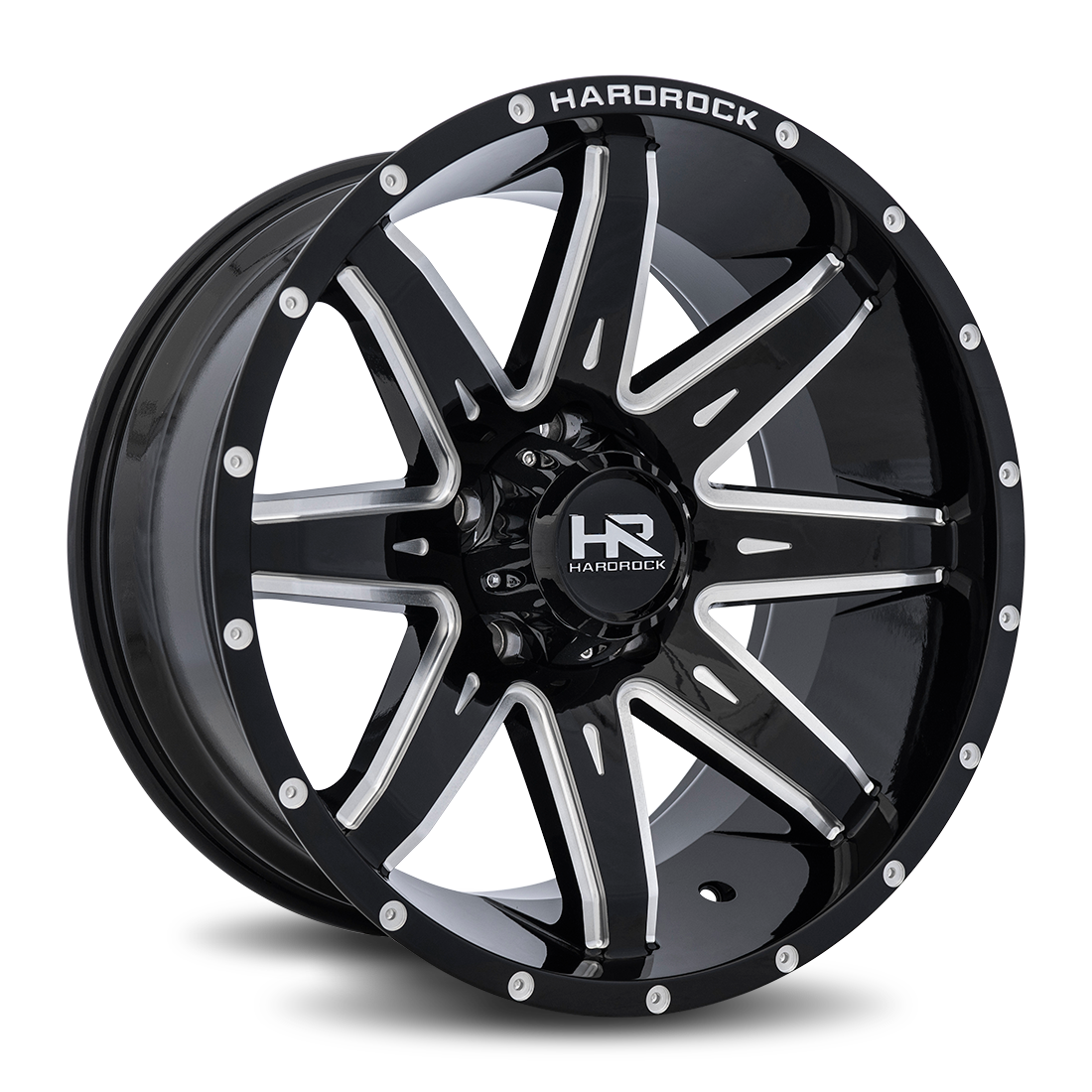 20x10 Hardrock H502 Painkiller Blk Milled Wheel 6x5.5 Bolt Pattern -19mm Offset